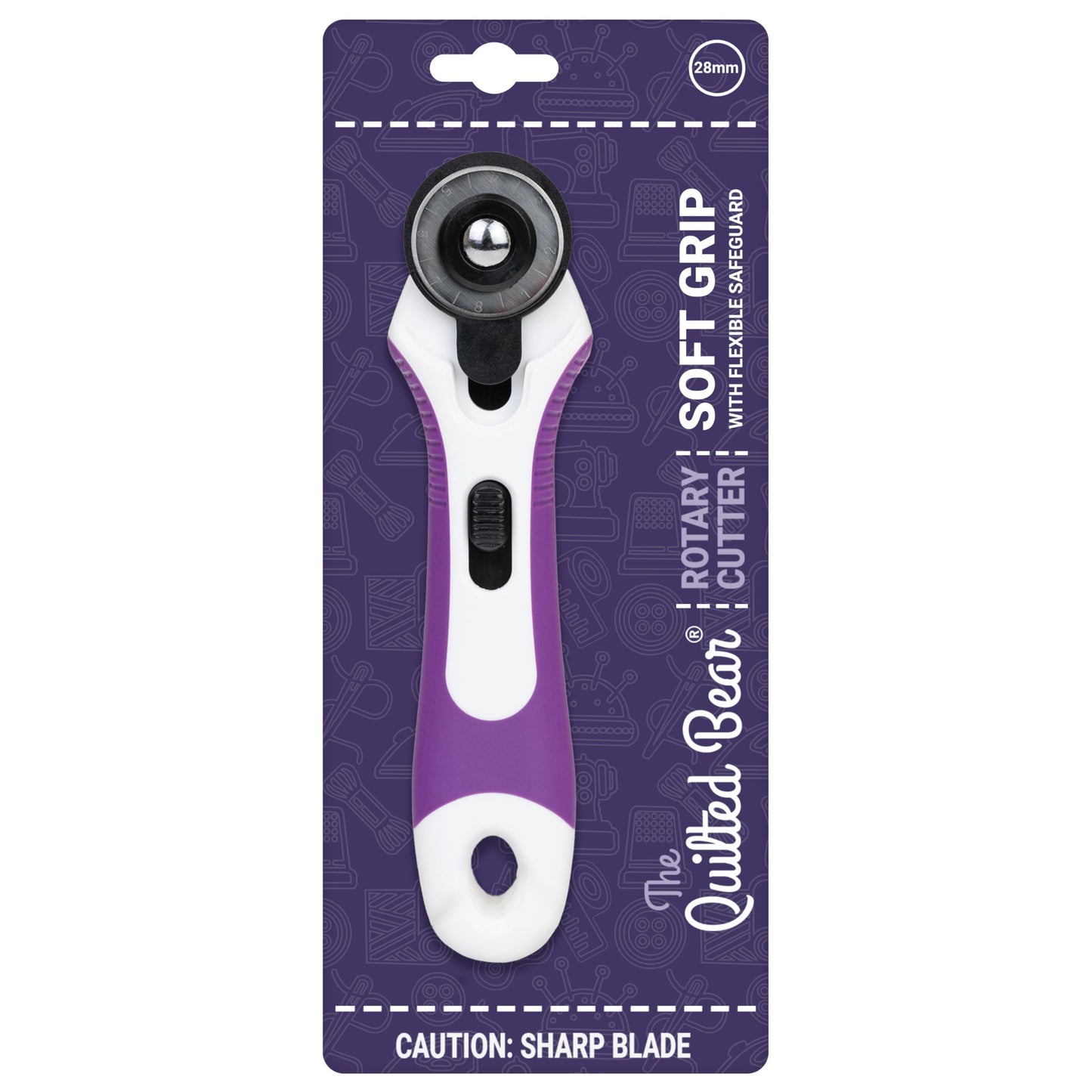The Quilted Bear 45mm Rotary Cutter - Ergonomic Soft Grip Rotary Cutter for Fabric with Sharp Blade for Precise Cuts & Easy Blade Replacement for Quilting & Sewing Supplies (45mm)