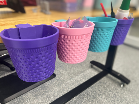 Thimble-Shaped Bin with Table Mount