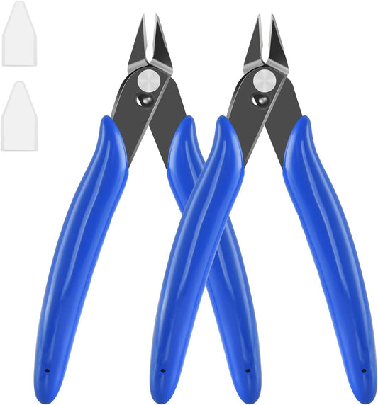 Micro Flush Cutter, 2-Pack Wire Cutters, 5“ Sharp Cutting Pliers