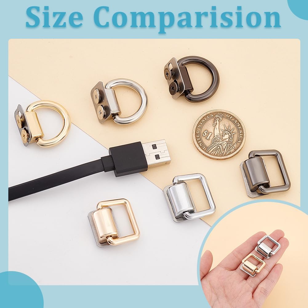 WADORN 12 Pack Purse Suspension Clasp Strap Connectors Hardware Bags Ring