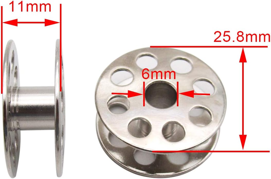 CKPSMS Brand - M Size Metal bobbins with Inner Hole Diameter just Short of 1/4inch(6mm) Compatible with/Replacement for CONSEW Brand 205RB,206RB JUKI Brand DNU-241,DNU-1541,DNU-1541S,DU-1181(10PCS)