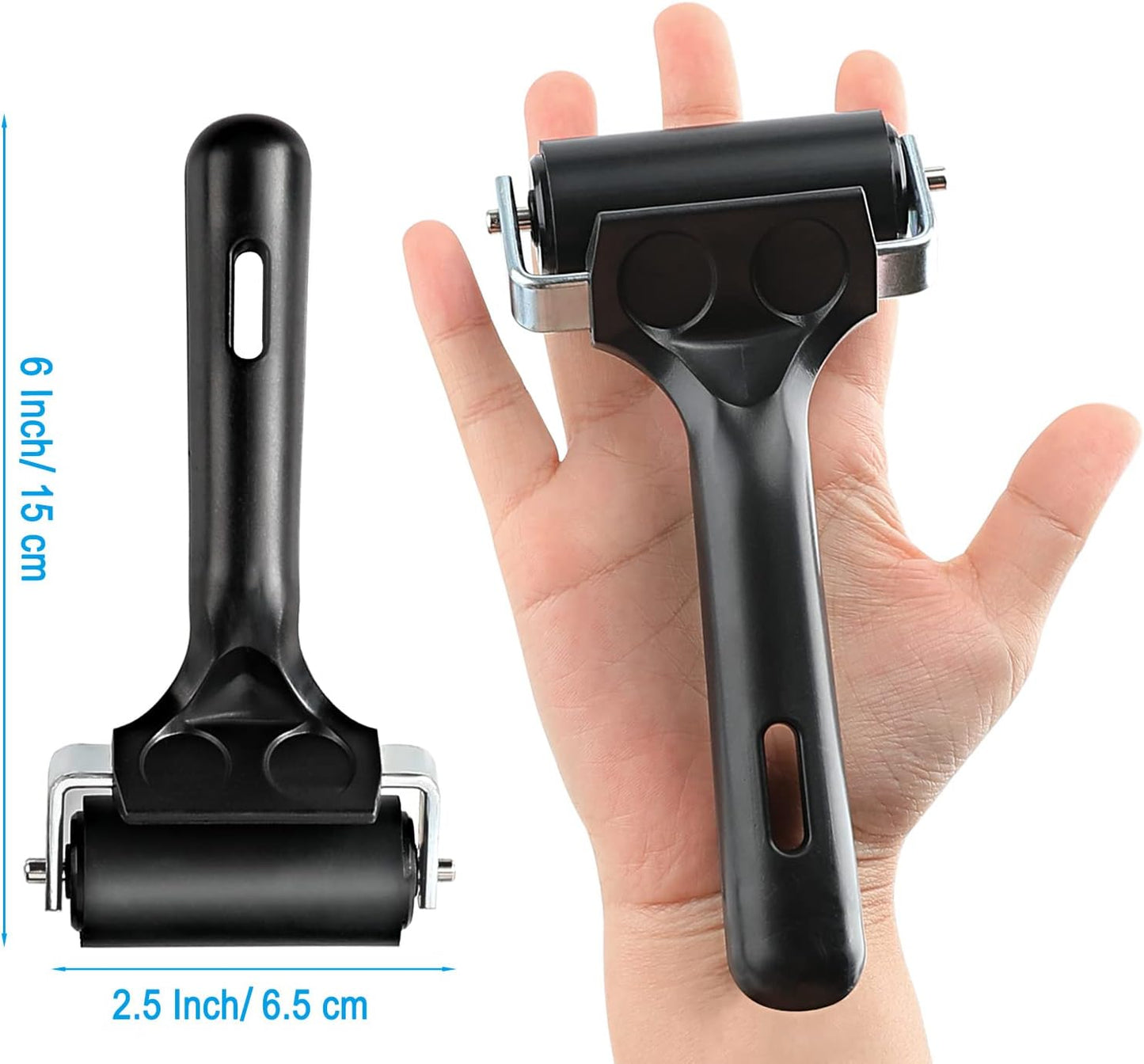 Rubber Roller, Ideal for Anti Skid Tape Construction Tools, Print, Ink and Stamping Tools (2.5-Inch, Black)