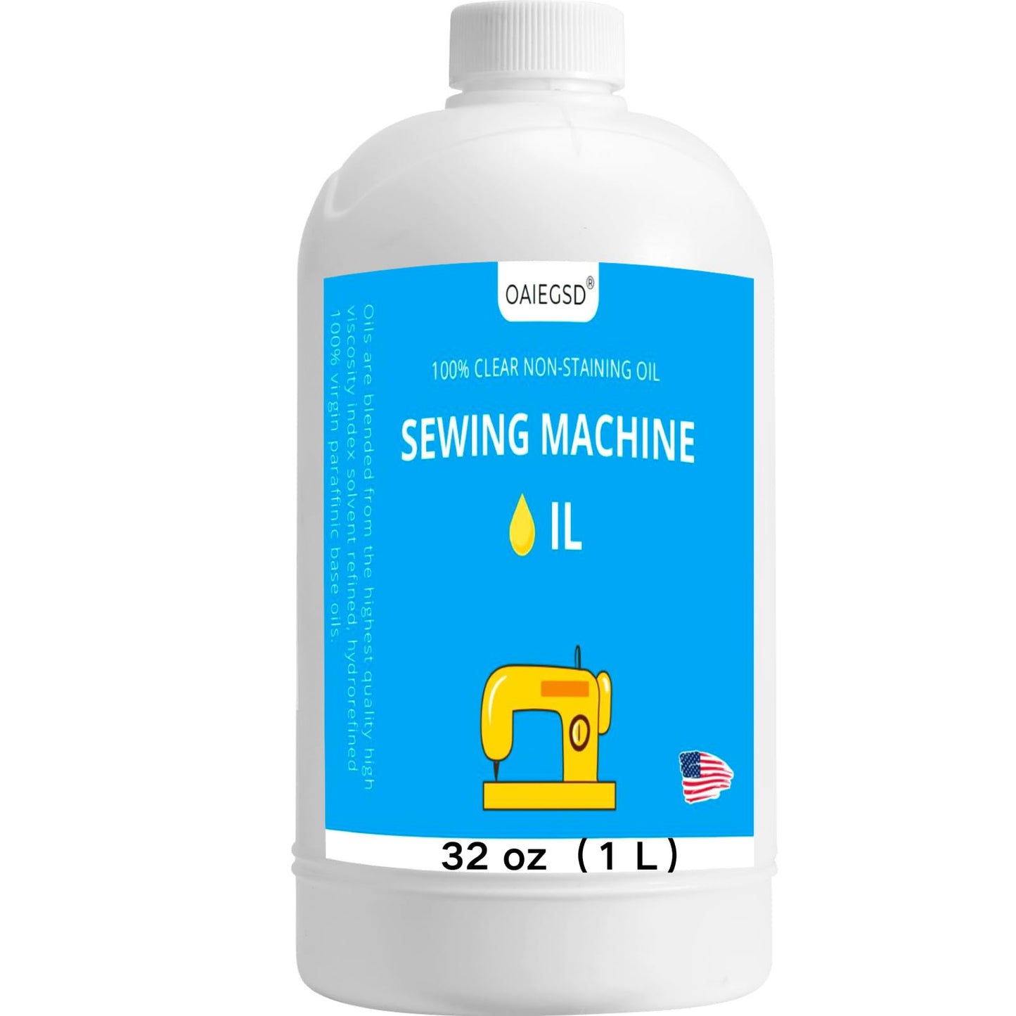 1oz Fine Light Sewing Machine Oil and Cleaning Kit, Includes Needle Tip Applicator & Dual-Ended Brush, Home & Industrial Mineral Sewing Machine Oil and Lubricant for Textile Machinery, by OAIEGSD
