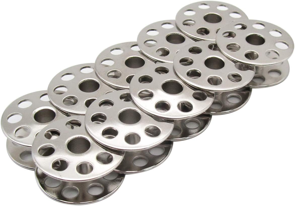 CKPSMS Brand - M Size Metal bobbins with Inner Hole Diameter just Short of 1/4inch(6mm) Compatible with/Replacement for CONSEW Brand 205RB,206RB JUKI Brand DNU-241,DNU-1541,DNU-1541S,DU-1181(10PCS)