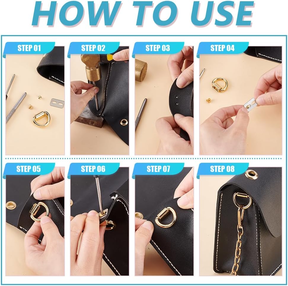 WADORN 12 Pack Purse Suspension Clasp Strap Connectors Hardware Bags Ring