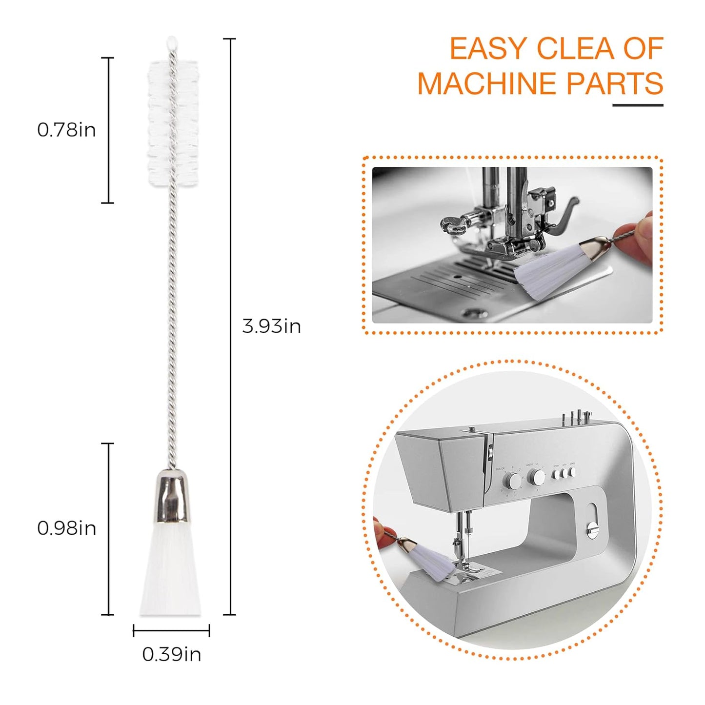 1oz Fine Light Sewing Machine Oil and Cleaning Kit, Includes Needle Tip Applicator & Dual-Ended Brush, Home & Industrial Mineral Sewing Machine Oil and Lubricant for Textile Machinery, by OAIEGSD