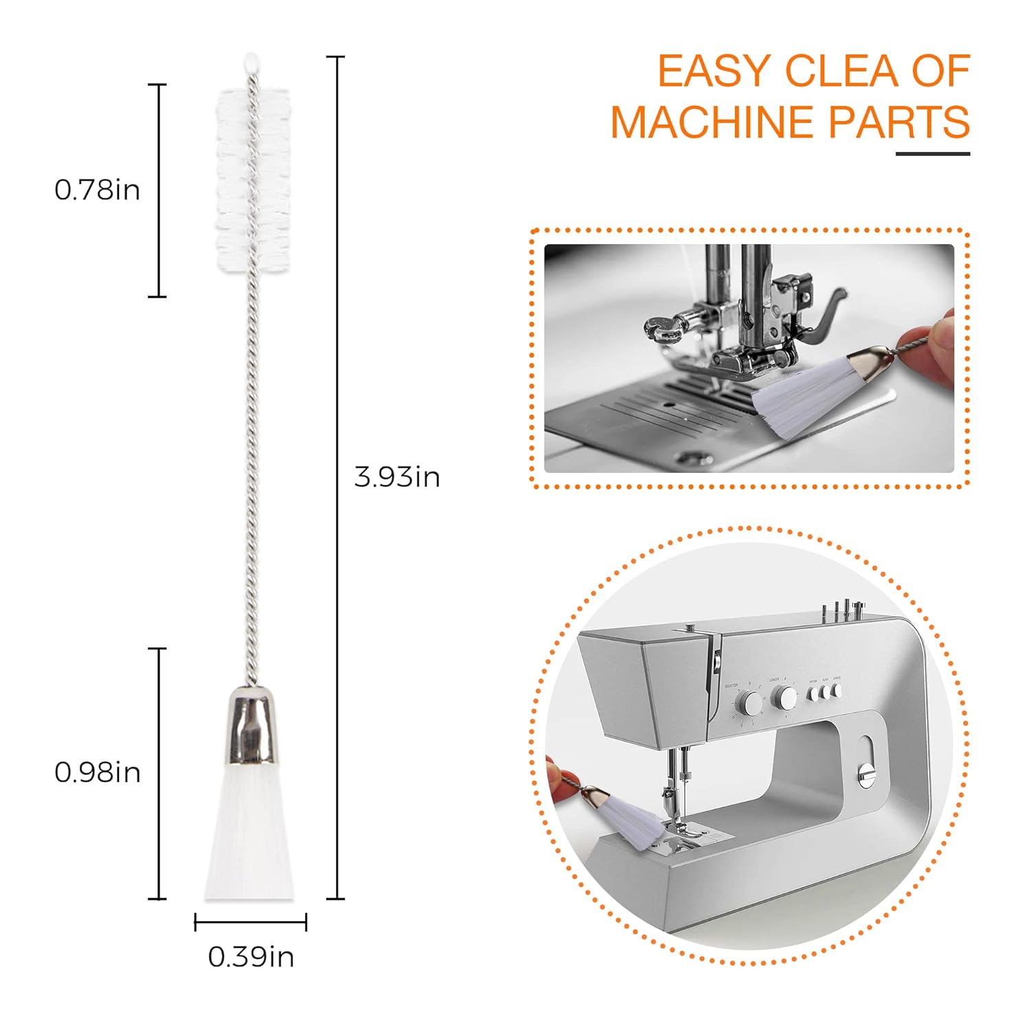 1oz Fine Light Sewing Machine Oil and Cleaning Kit, Includes Needle Tip Applicator & Dual-Ended Brush, Home & Industrial Mineral Sewing Machine Oil and Lubricant for Textile Machinery, by OAIEGSD