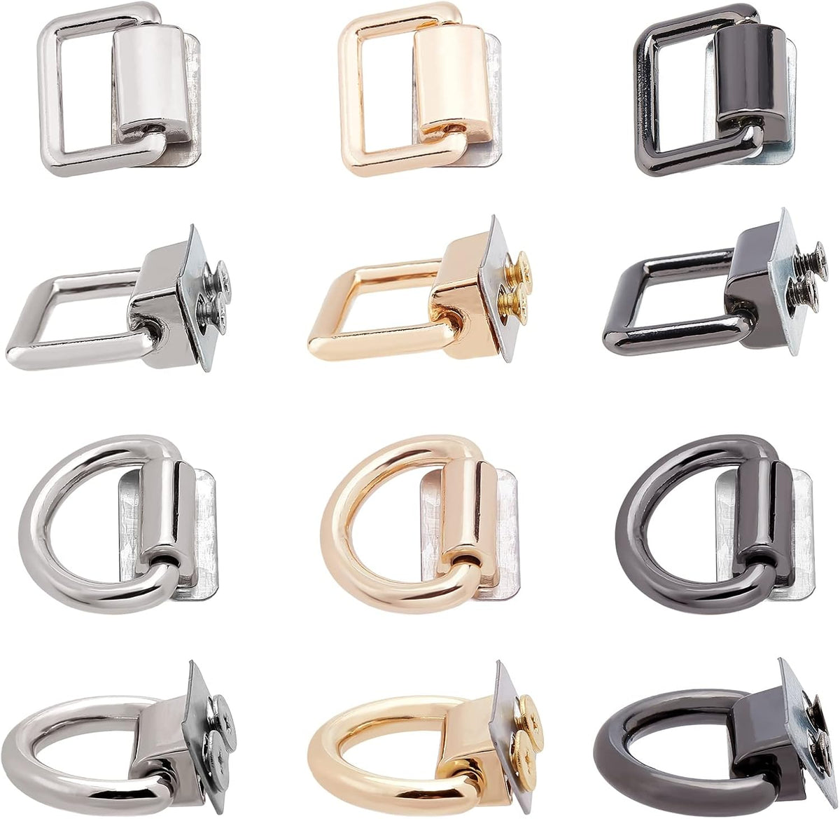 WADORN 12 Pack Purse Suspension Clasp Strap Connectors Hardware Bags Ring