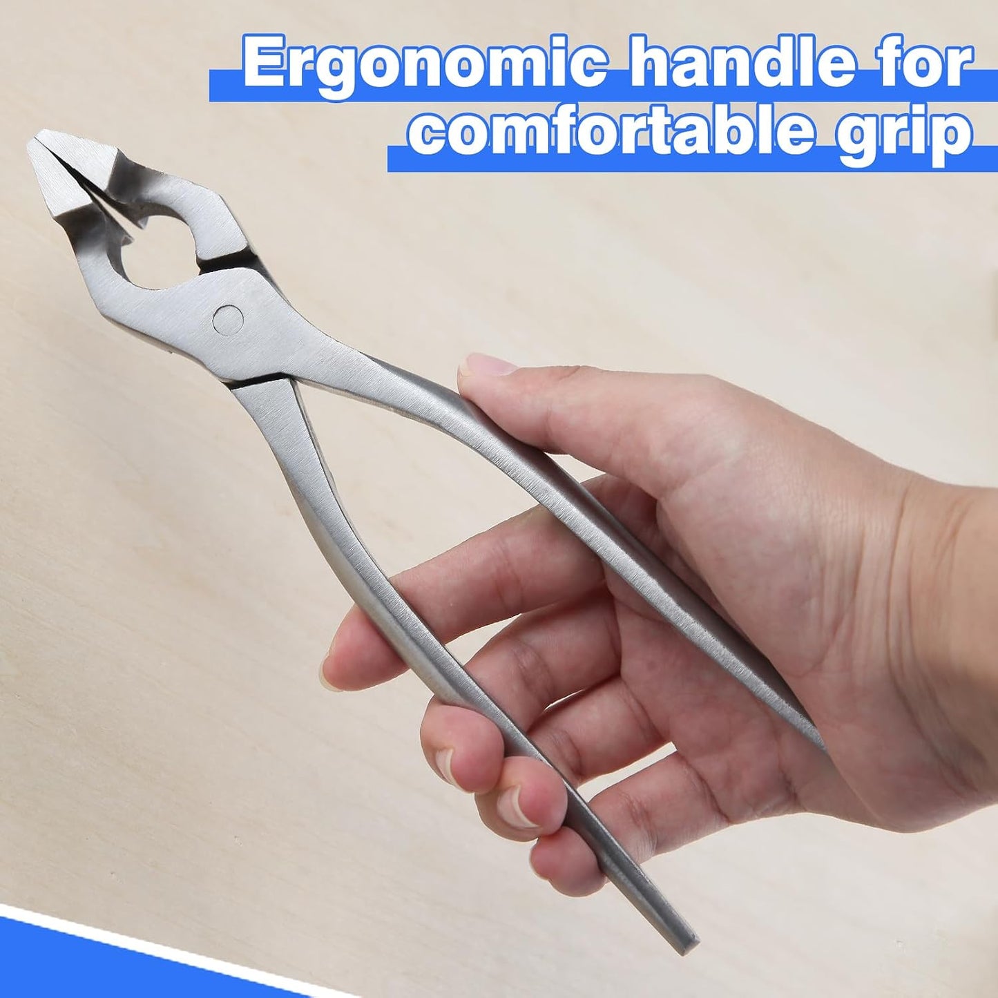 8 Inch Leathercraft Flatten Pliers Clamp Leather Edge Adjustment Press Flatten Plier Clamp For Bag Belt Wallet Labor Saving Flat-Nose Plier Leather Tools For Leather Working