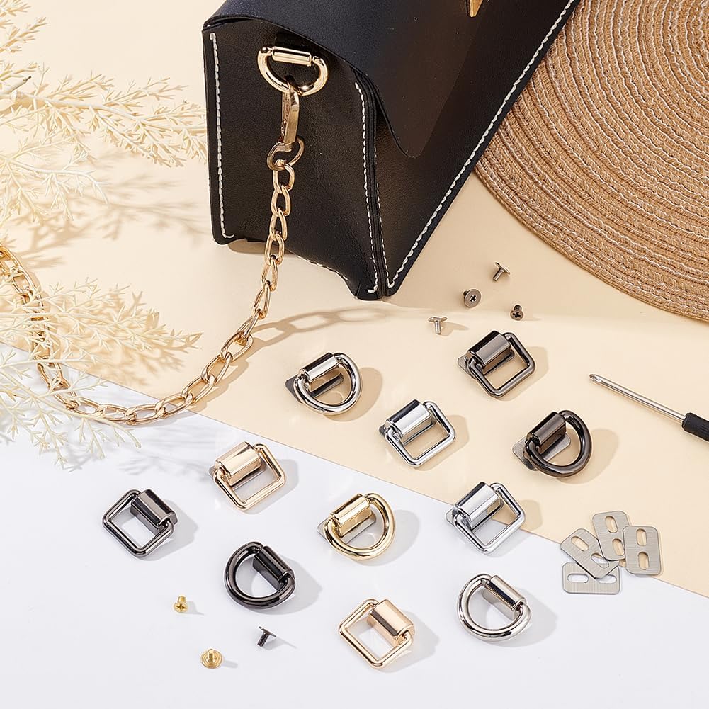 WADORN 12 Pack Purse Suspension Clasp Strap Connectors Hardware Bags Ring