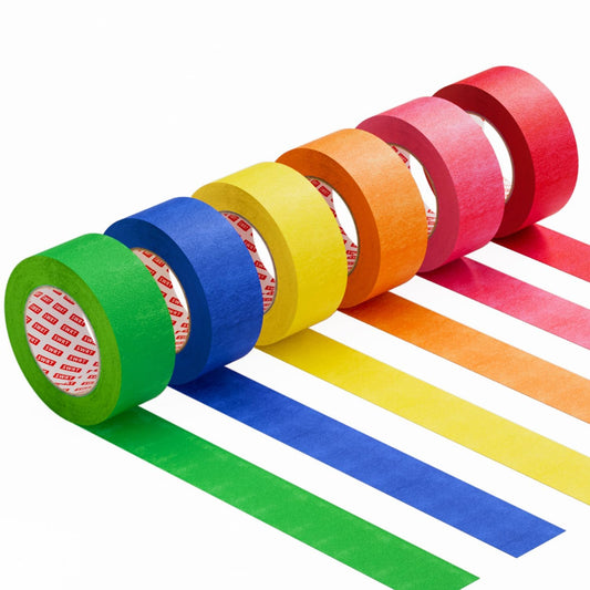 SWRT Colored Masking Tape 6-Pack, 0.7 Inch x 16 Yards Each Roll Rainbow Painter’s Tape Set for Easter Decorations, Arts, Crafts, Labeling & Teacher – Easy Tear, Residue-Free, Vibrant Colors