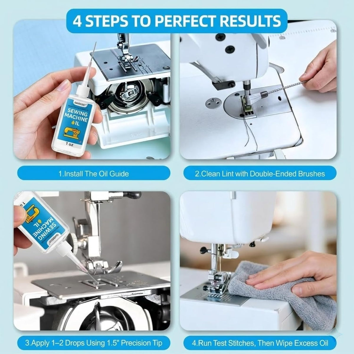 1oz Fine Light Sewing Machine Oil and Lubricant with Applicator