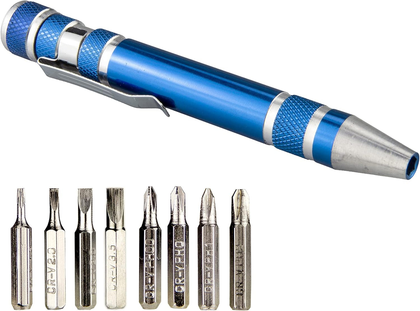 SWATOM 8 in 1 Mini Screwdriver Set Small Screwdrivers Pen Magnetic Repair Tools EDC Compact Precision Gadgets for Computer Eyeglasses Daily Home Improvement Use (Blue)