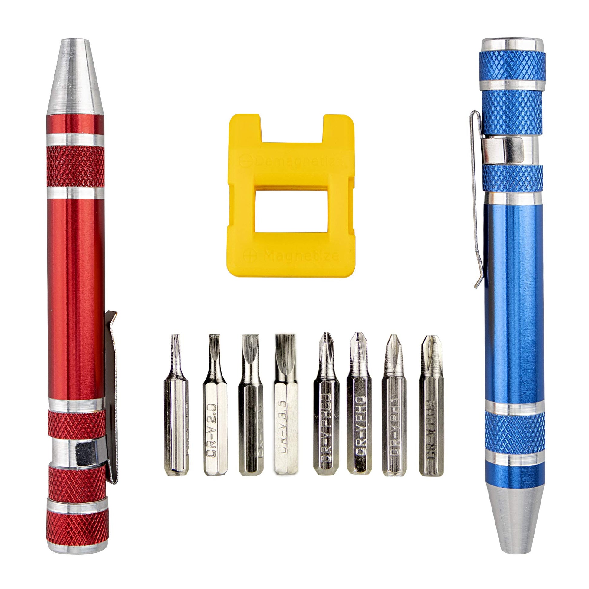 SWATOM 8 in 1 Mini Screwdriver Set Small Screwdrivers Pen Magnetic Repair Tools EDC Compact Precision Gadgets for Computer Eyeglasses Daily Home Improvement Use (Blue)