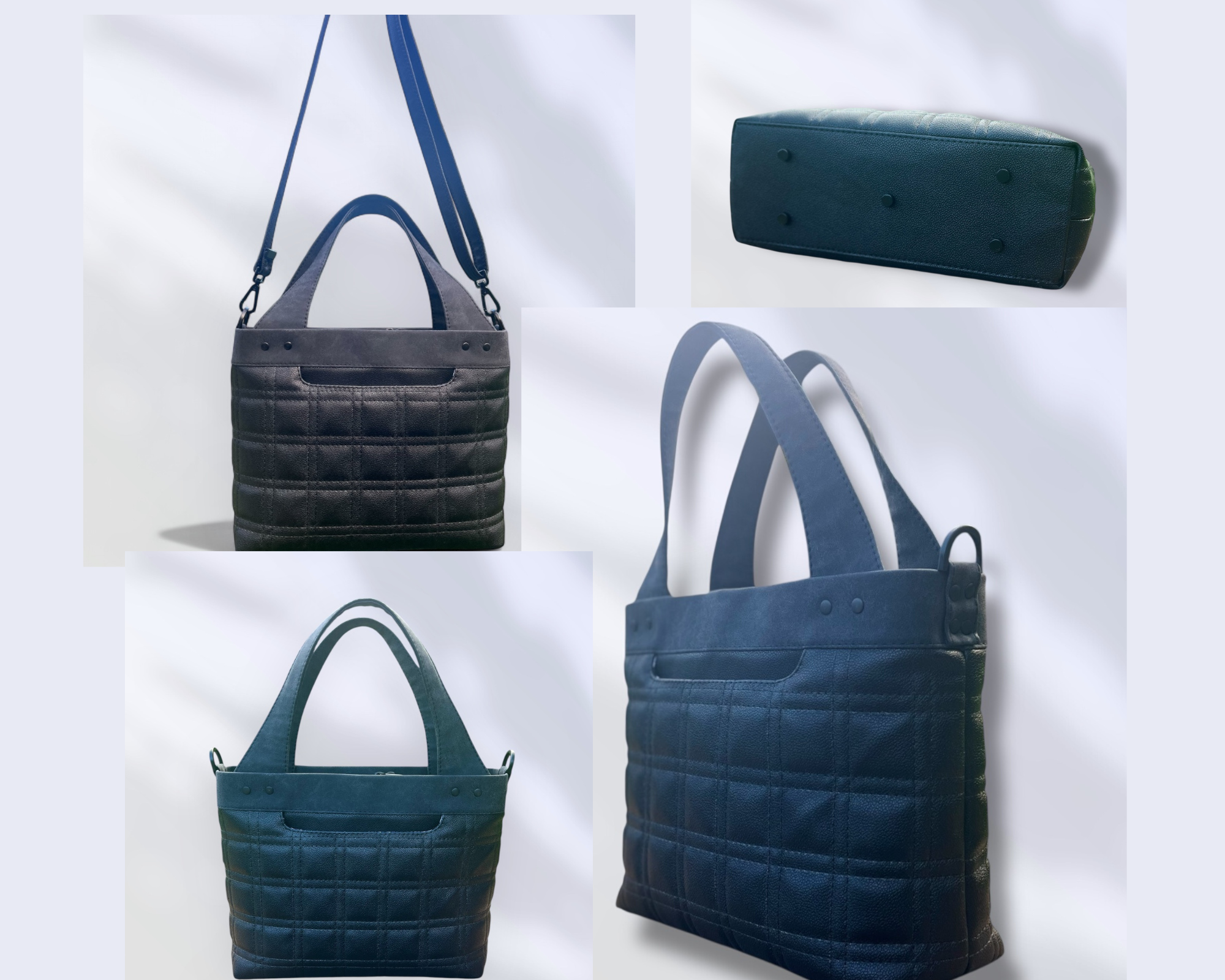 Collage of Custom Bags with a Quilted exterior