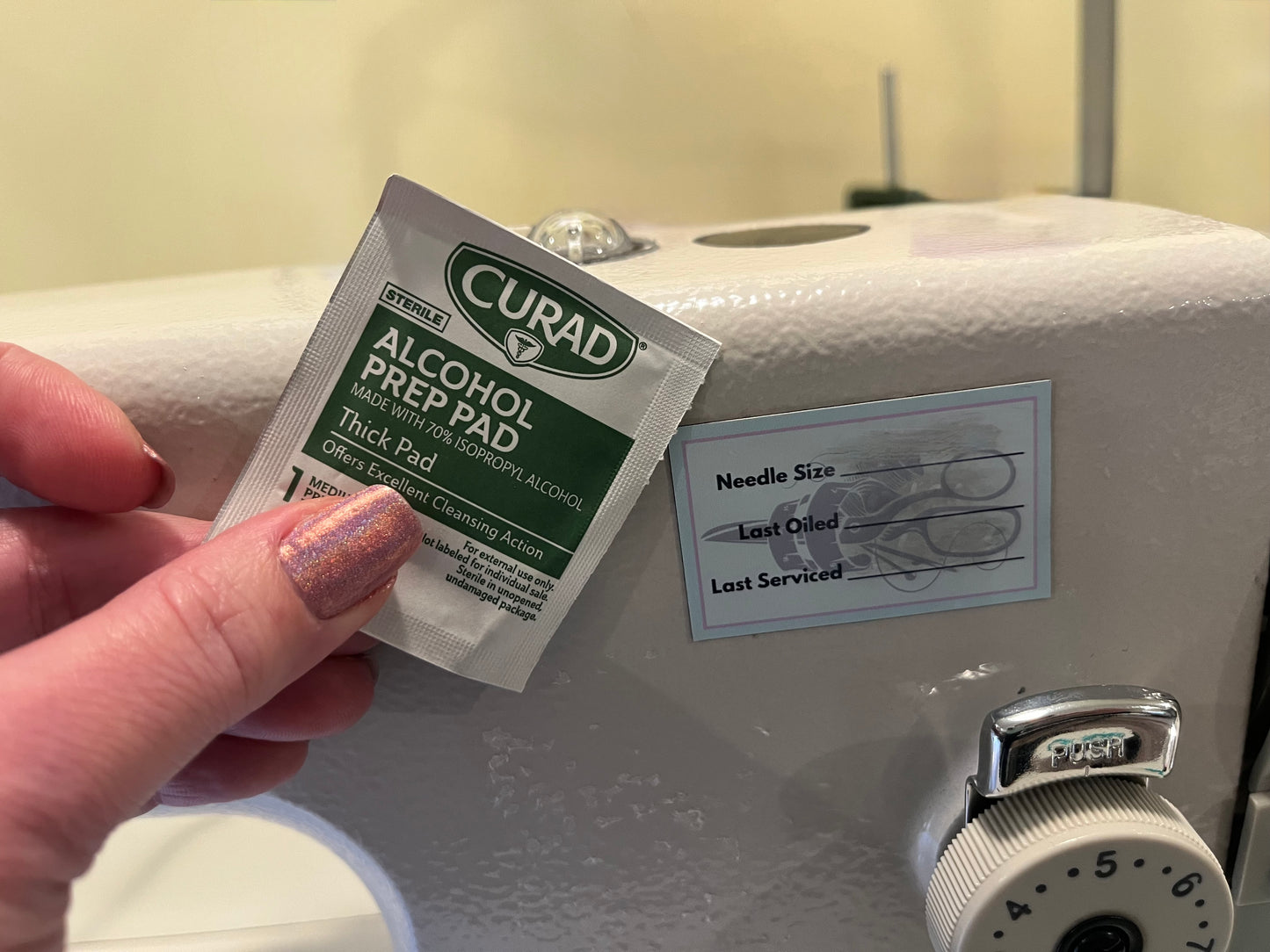 Sewing Maintenance Sticker (Dry Erase)