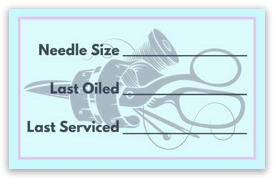 Sewing Maintenance Sticker (Dry Erase)