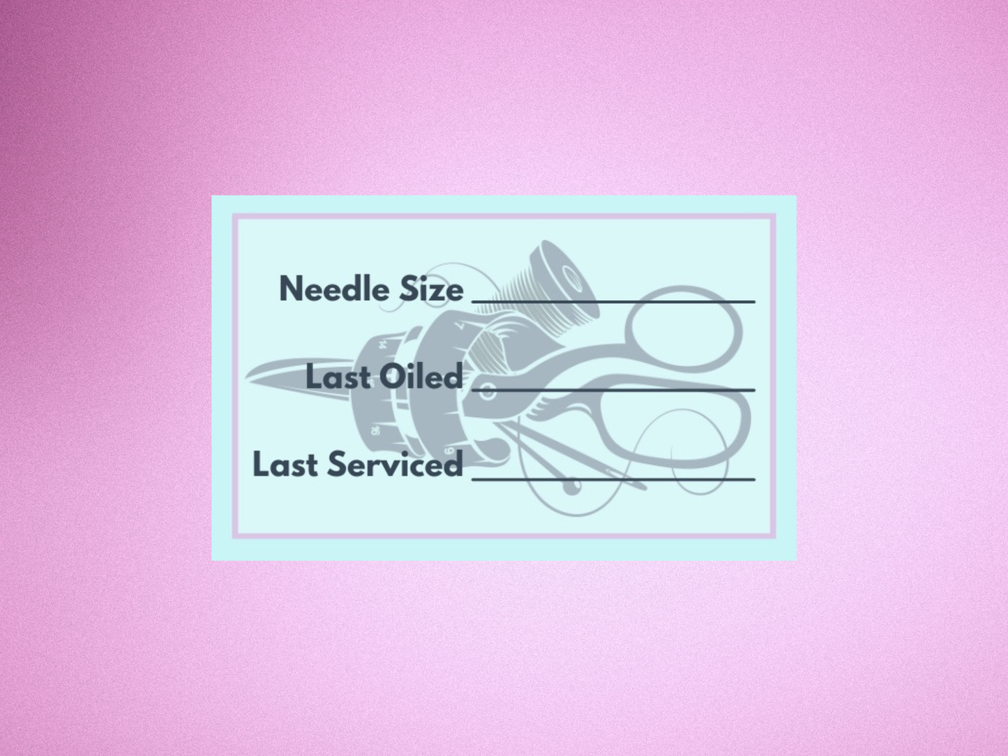 Sewing Maintenance Sticker (Dry Erase)